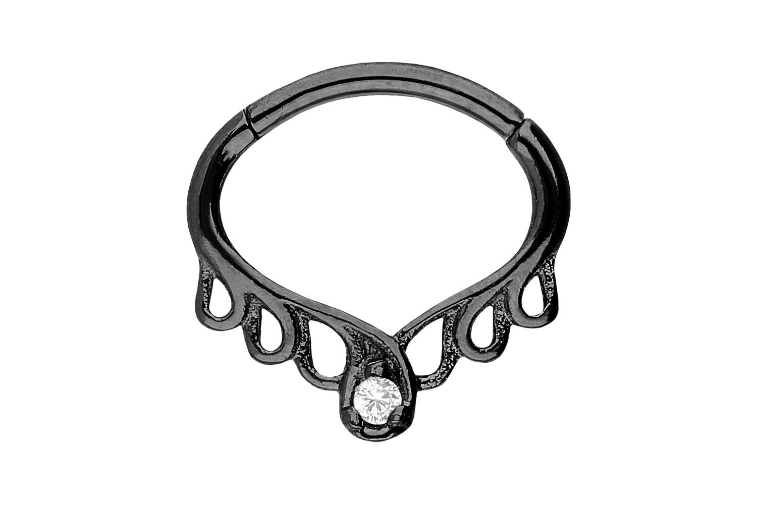 Chirurgenstahl Segmentring Clicker ORIENTALISCHES DESIGN + KRISTALL ++SALE++