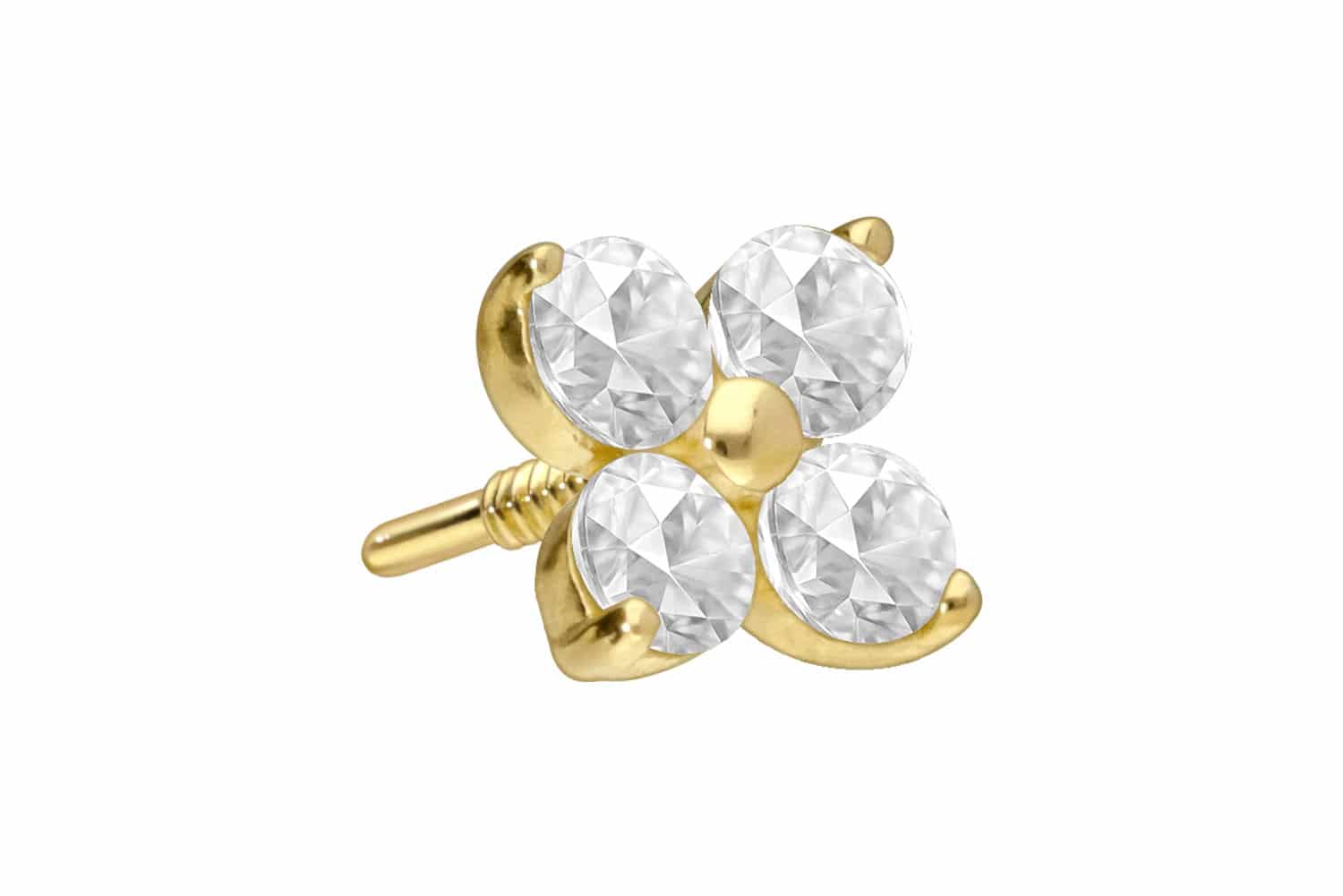 18 Karat Gold Schraubaufsatz mit Außengewinde DIAMANT-BLUME