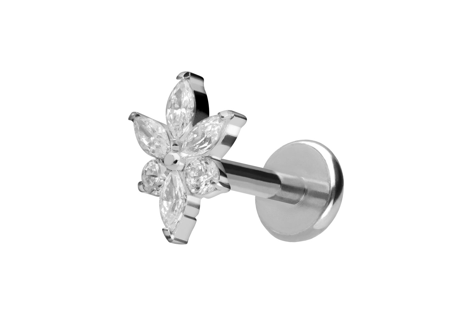 Titan Labret mit Push Fit KRISTALLBLUME