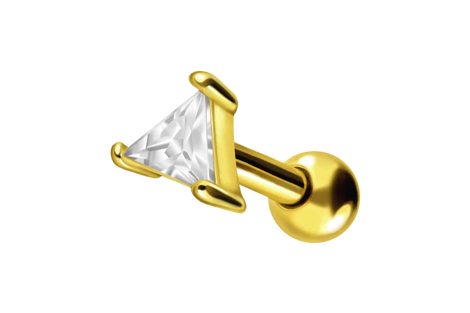 Surgical steel ear piercing CRYSTAL TRIANGLE