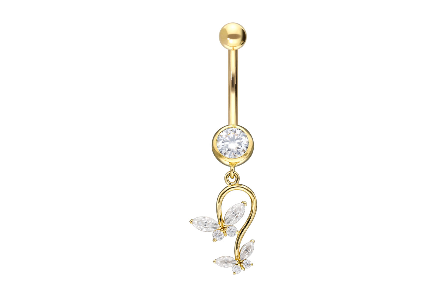 18 carat gold bananabell 2 MOISSANITE BUTTERFLIES