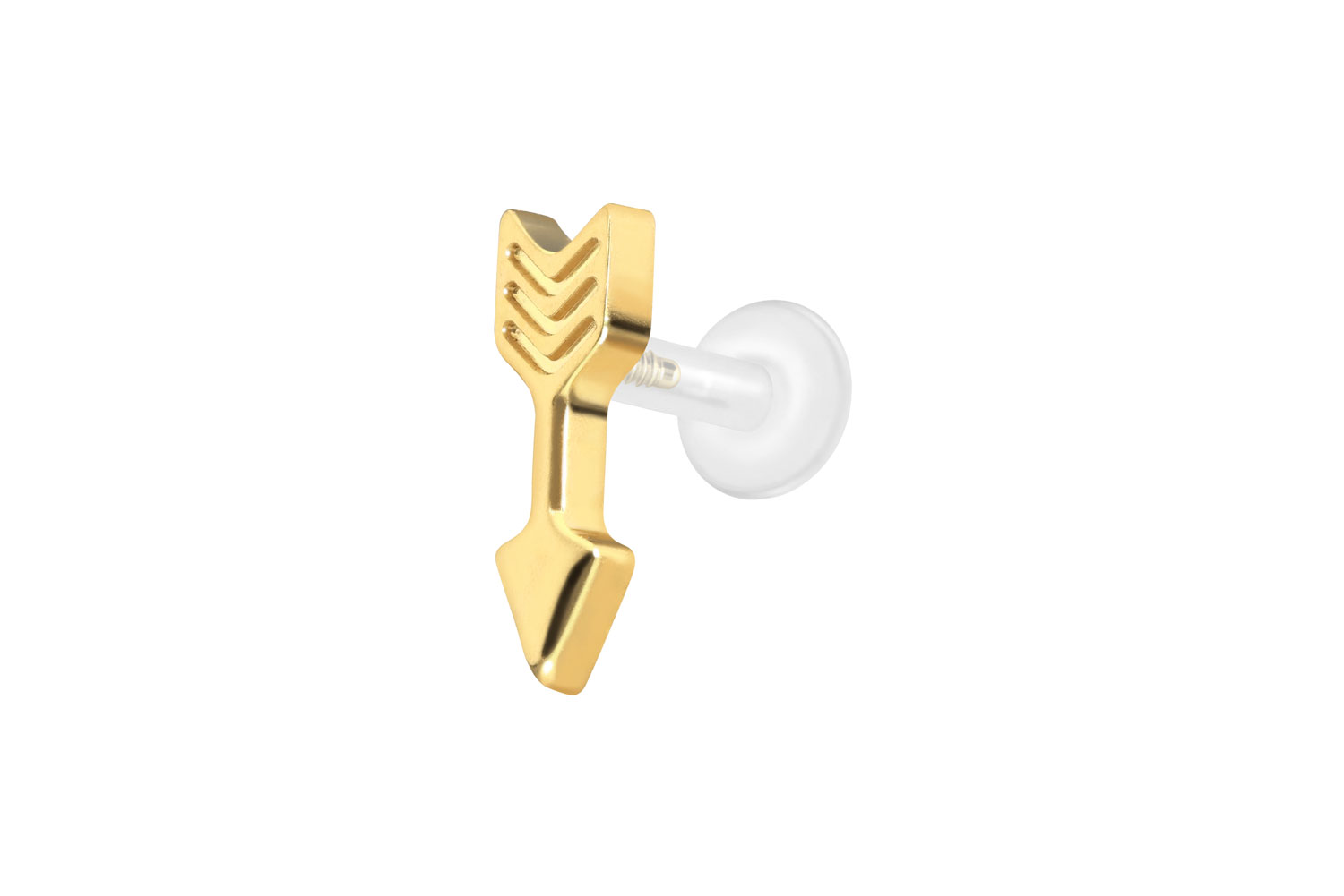 PTFE Labret mit Innengewinde + Titan-Aufsatz PFEIL