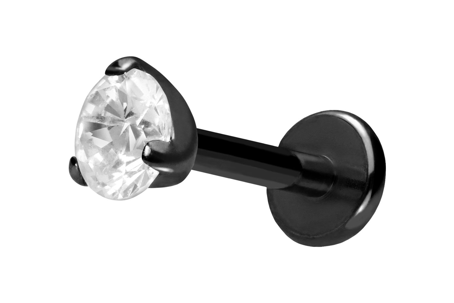 Titan Labret mit Push Fit EINGEFASSTER KRISTALL