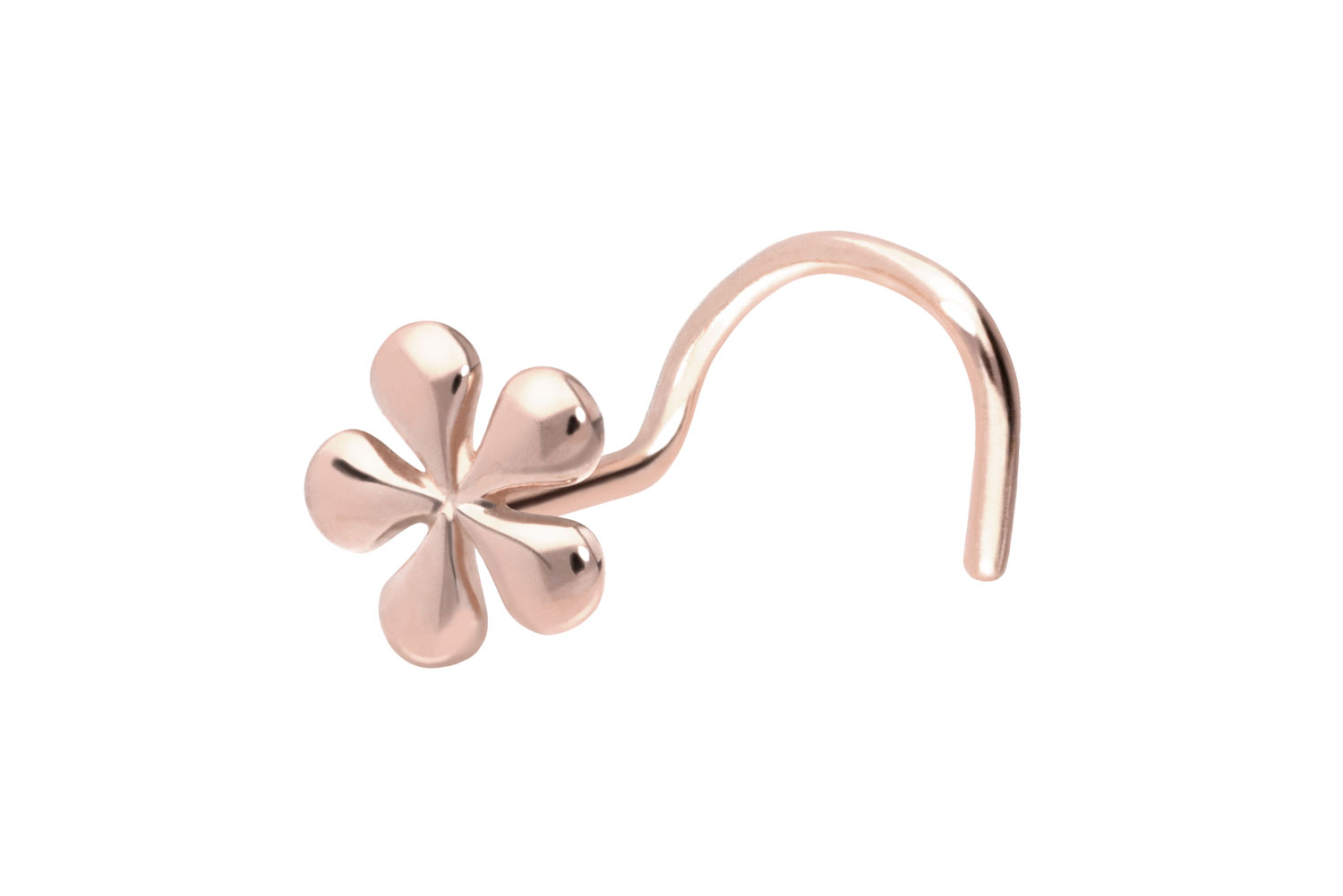 14/18 carat gold nose stud spiral FLOWER
