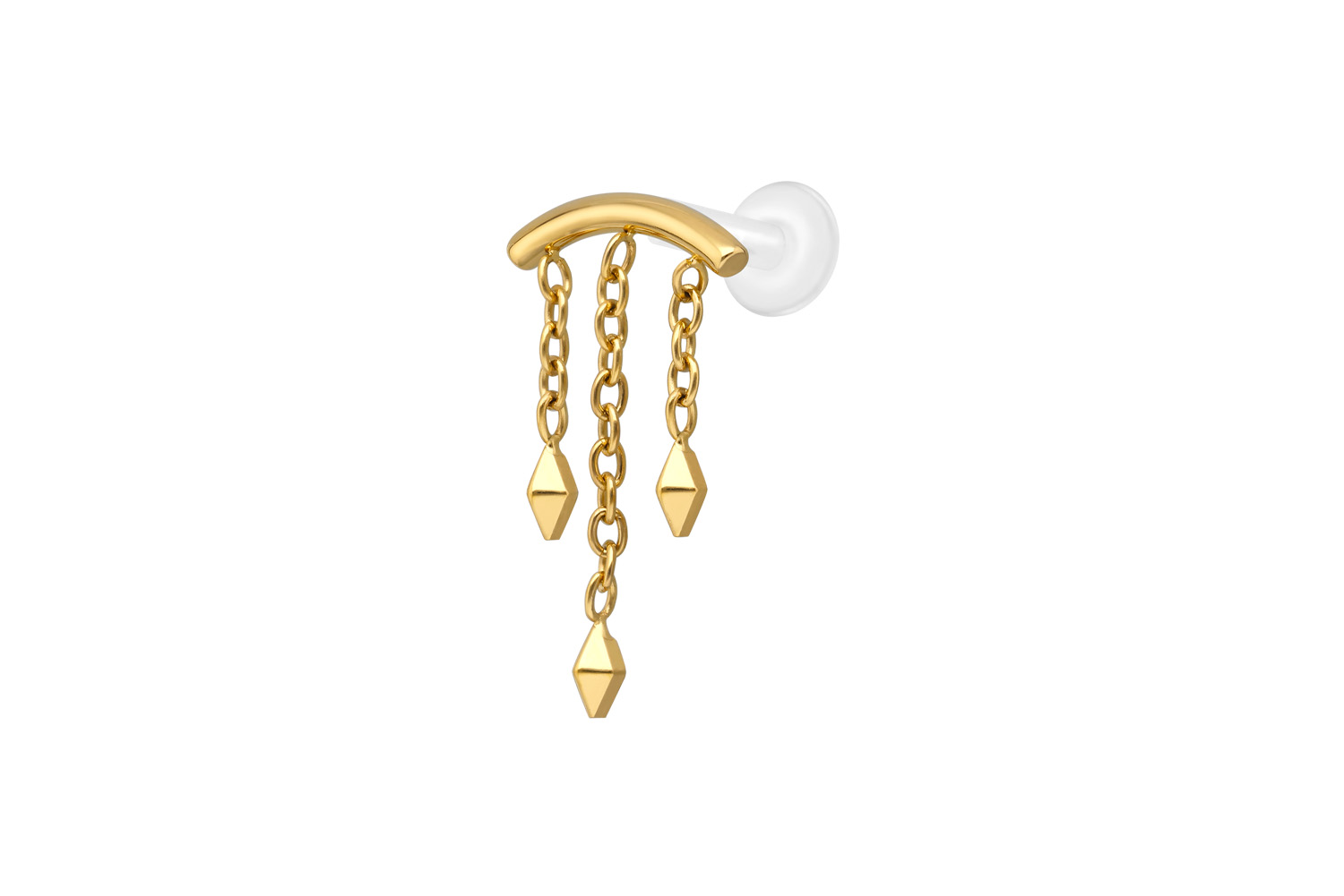PTFE labret with internal thread + titanium attachment WIND CHIME