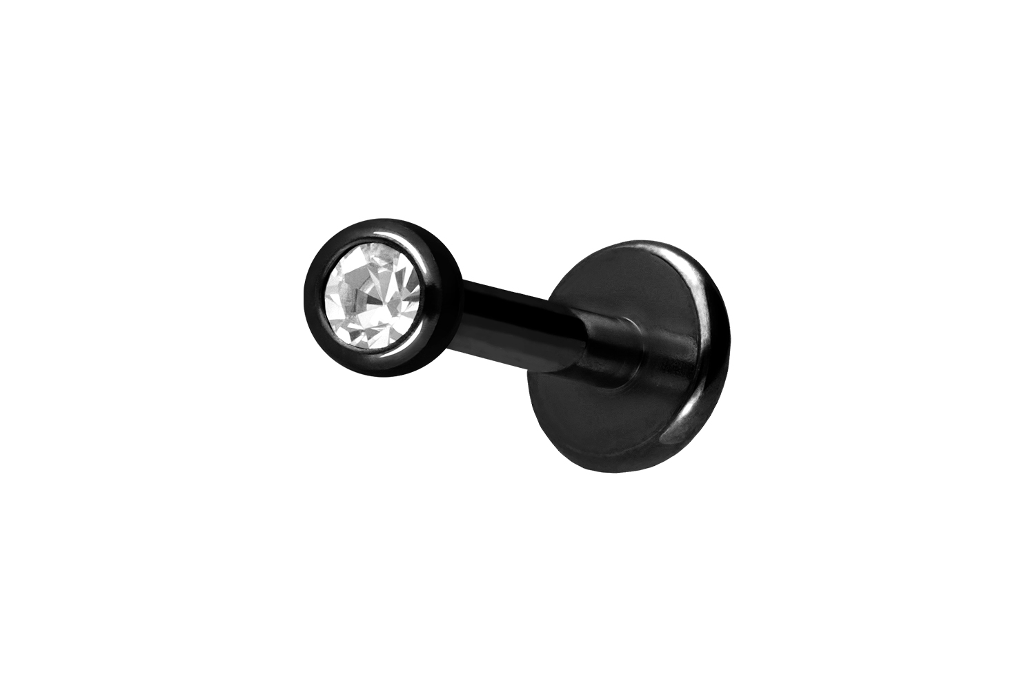 Titan Labret mit Innengewinde KRISTALL