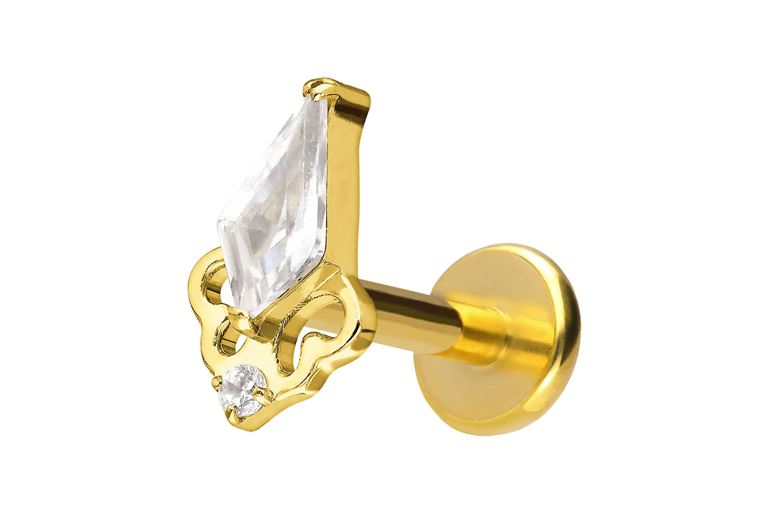 Titan Labret mit Push Fit KRISTALLSCHILD