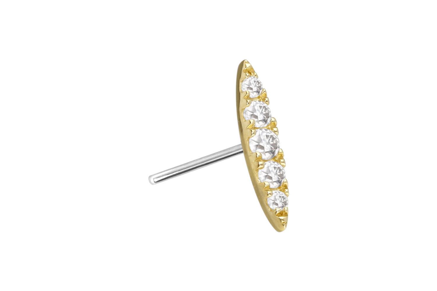 14 Karat Gold Aufsatz mit Titan Push Pin MOISSANIT-OVAL 14 Karat Gold Aufsatz mit Titan Push Pin MOISSANIT-OVAL