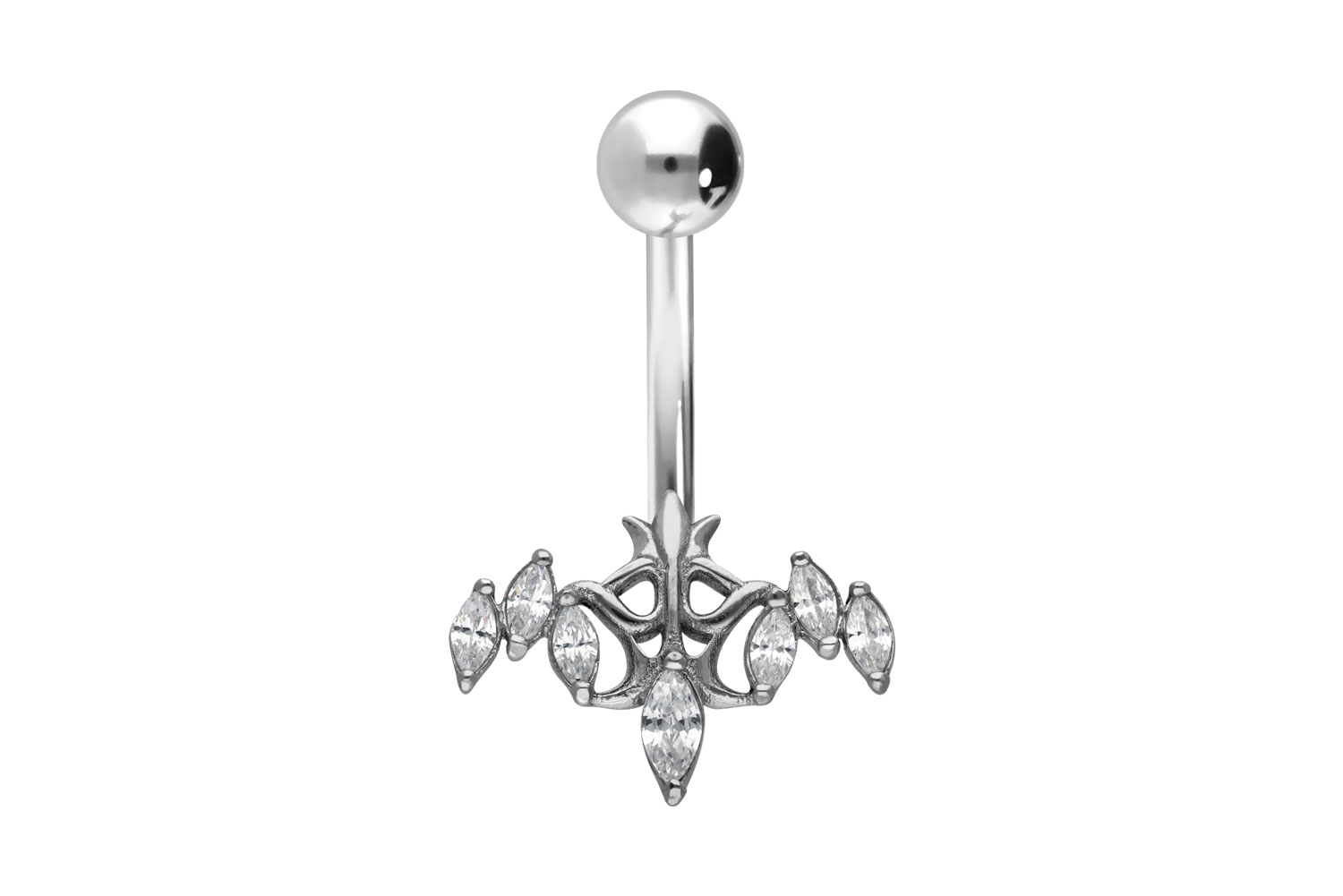 Titanium bananabell with internal thread CRYSTAL BIRD