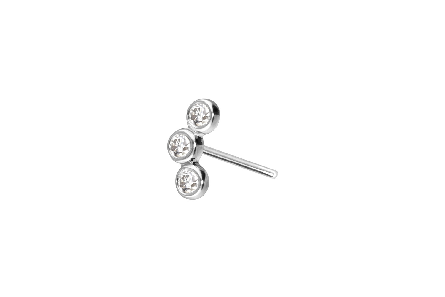 14 Karat Gold Aufsatz mit Titan Push Pin MOISSANIT-BOGEN