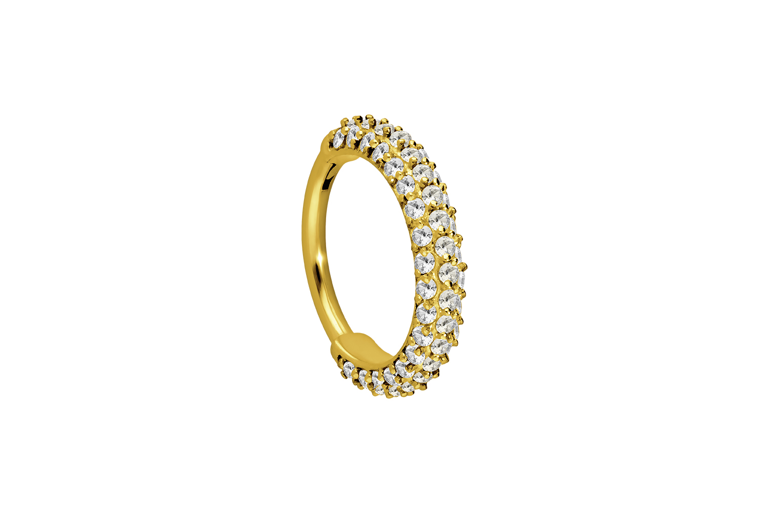 Chirurgenstahl Segmentring Clicker KRISTALLRAND
