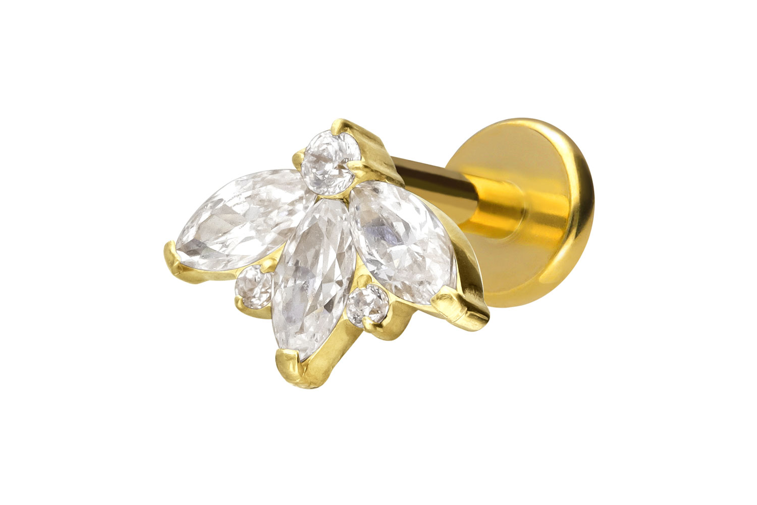 Titanium labret with internal thread LOTUS BLOSSOM