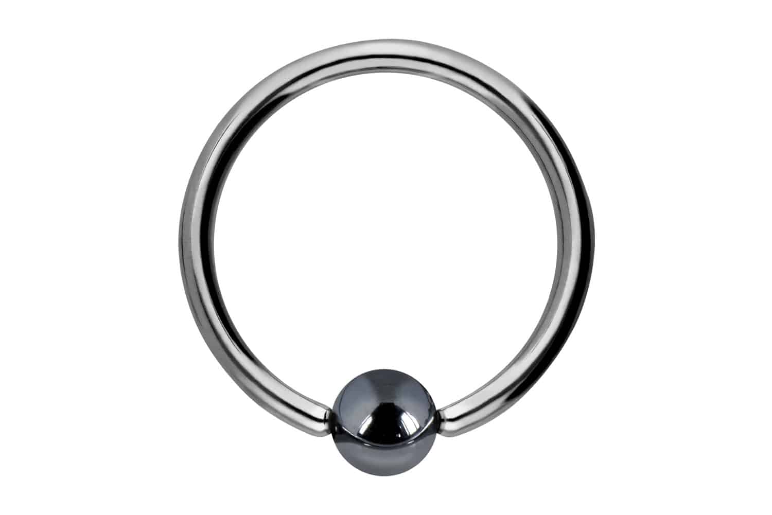 Titanium ball closure ring HEMATITE BALL ++SALE++