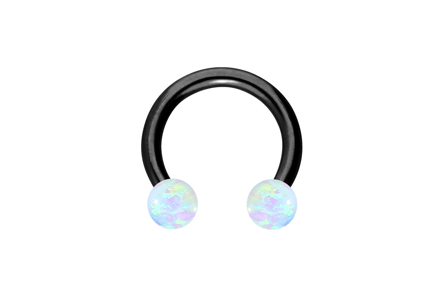 Titanium circular barbell SYNTHETIC OPALS
