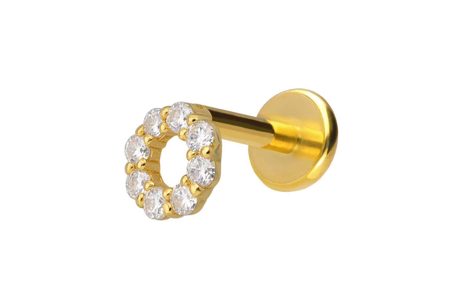Titan Labret mit Innengewinde + 925er Silber Aufsatz MOISSANIT-KREIS