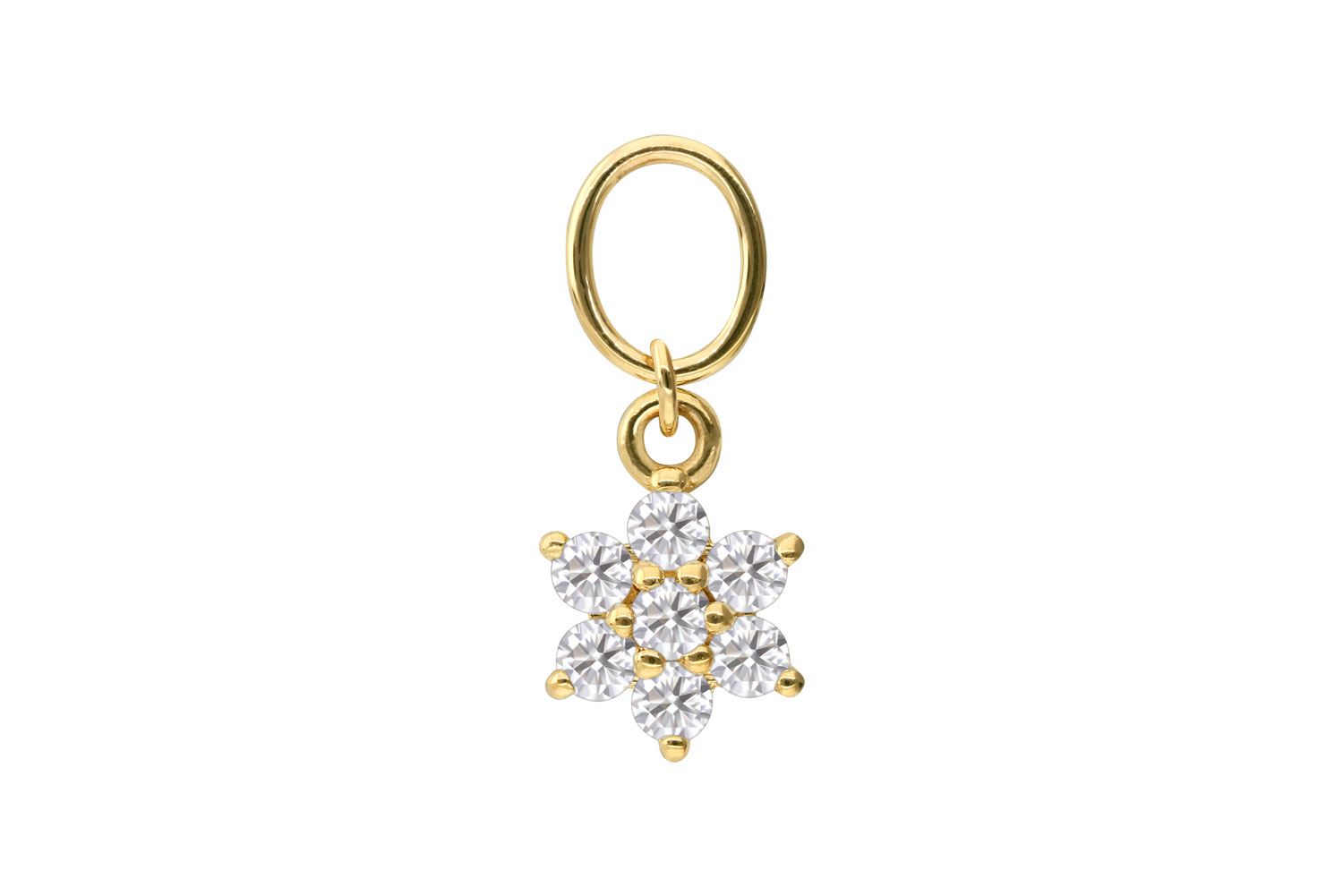 18 Karat Gold Anhänger für Clicker MOISSANIT-BLUME