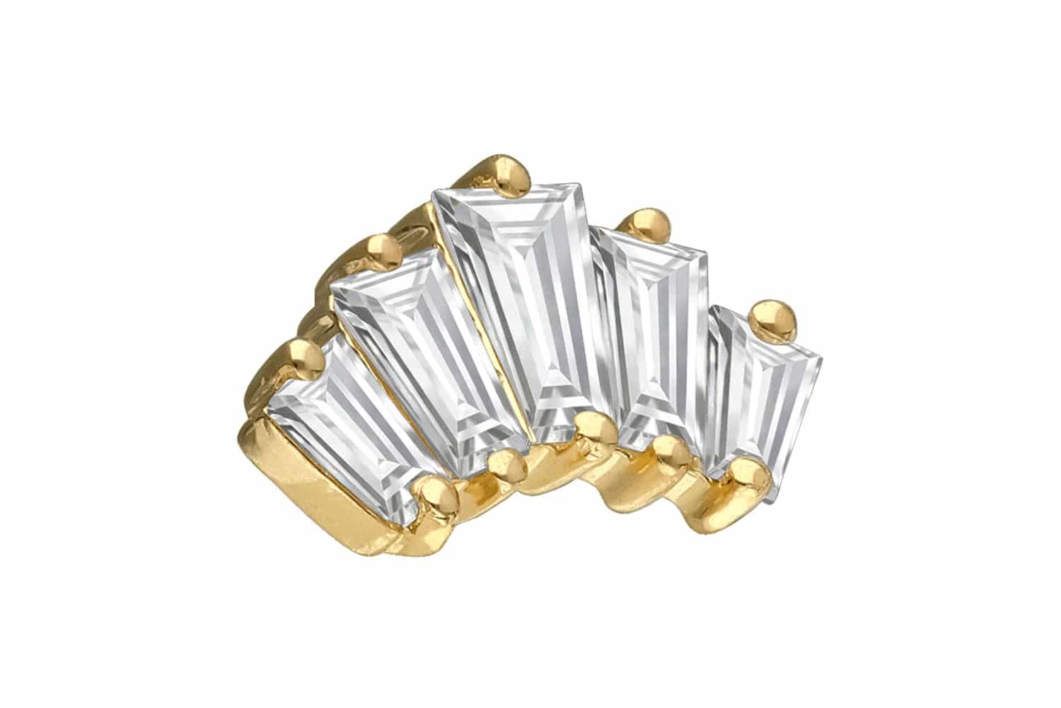 18 Karat Gold Schraubaufsatz mit Außengewinde 5 DIAMANT-RECHTECKE