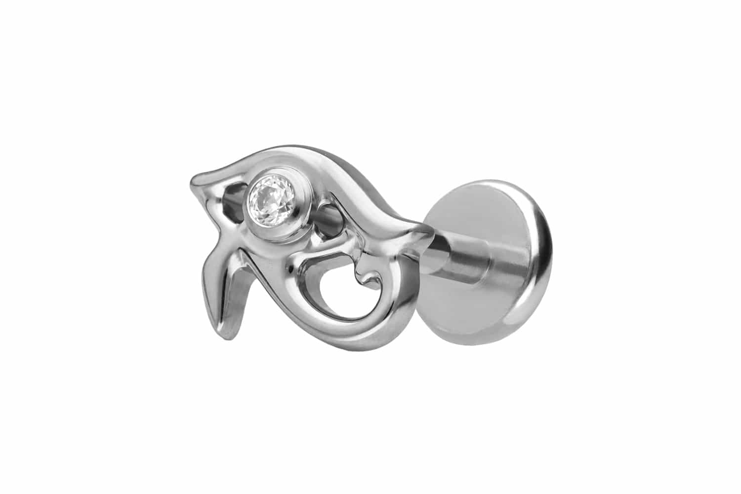 Titanium labret with push fit EYE OF HORUS