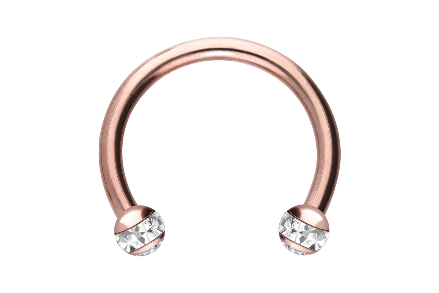 Chirurgenstahl Hufeisenring EPOXY-RING-KUGELN + KRISTALLE