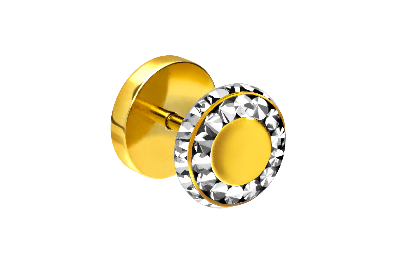 Chirurgenstahl Fake Plug KRISTALLE + EPOXY