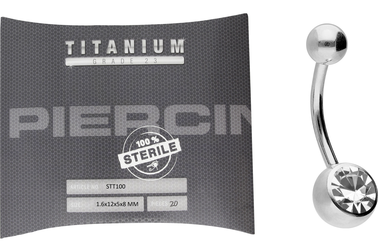 Sterilisiertes Titan Bananabell KRISTALL