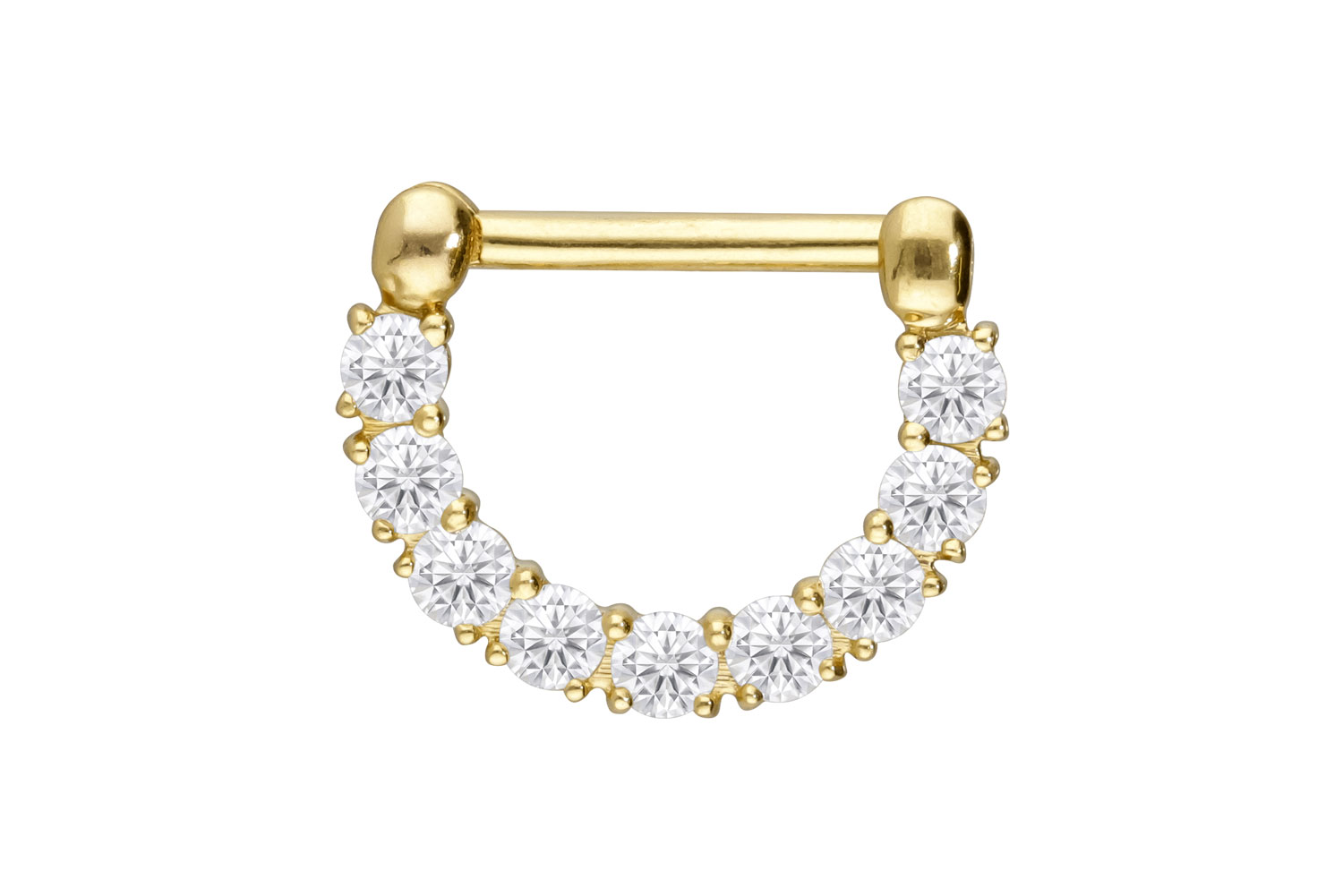 18 Karat Gold Clicker 9 EINGEFASSTE MOISSANITE