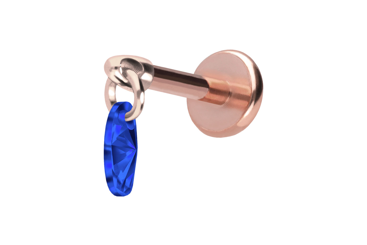 Titanium labret with push fit CRYSTAL OVAL