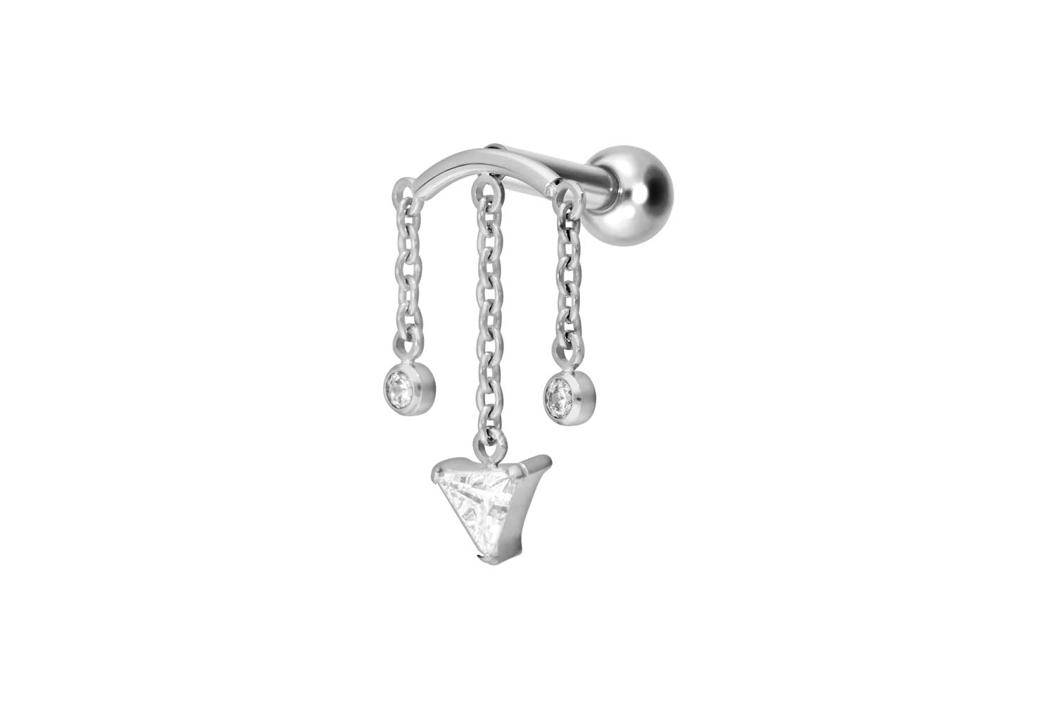 Titanium ear piercing with internal thread WIND CHIME