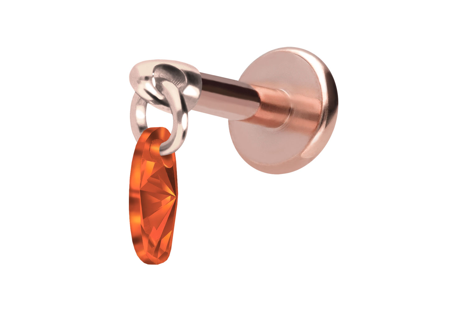 Titan Labret mit Innengewinde KRISTALLOVAL