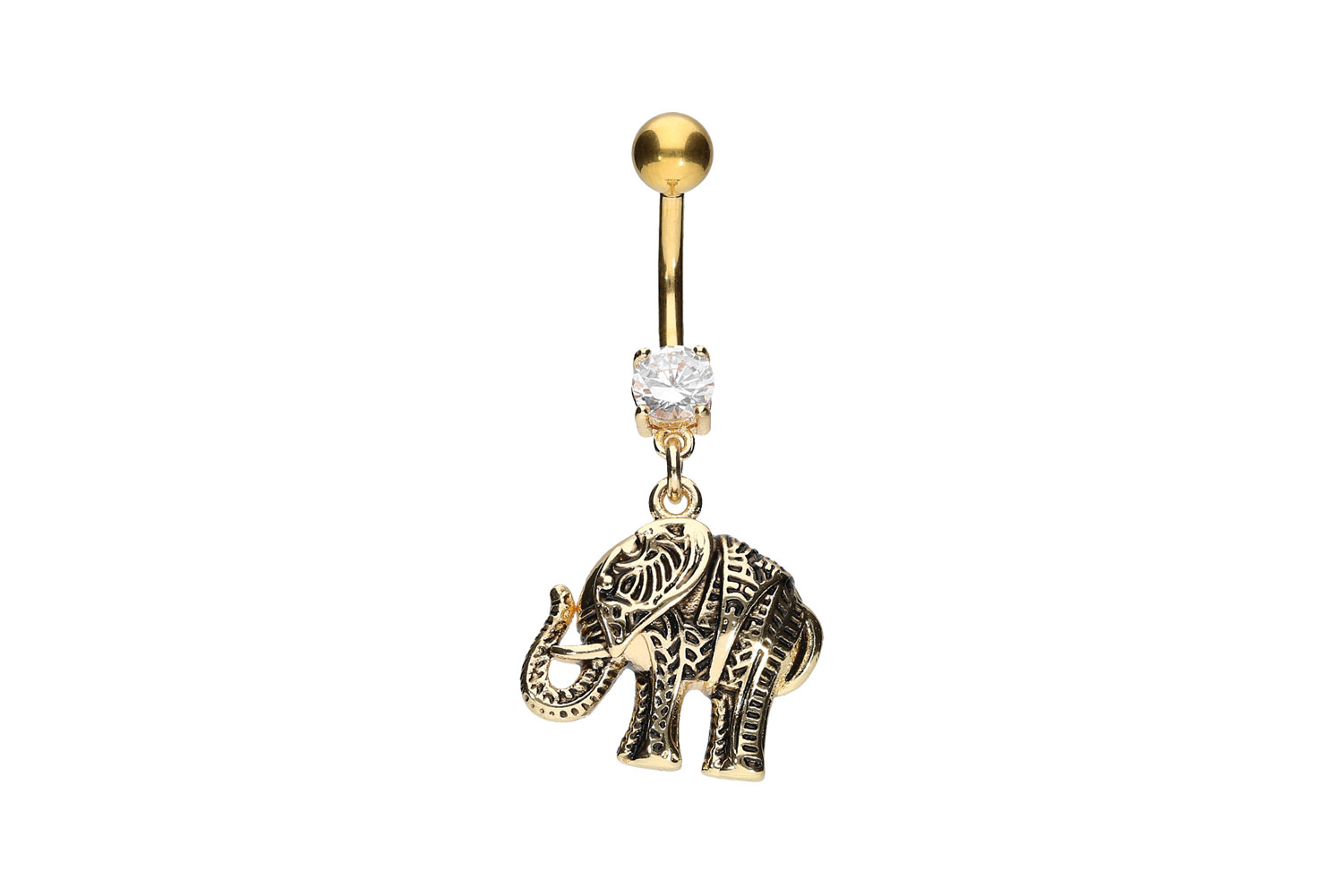 Chirurgenstahl Bananabell mit Brass-Design ELEFANT ++SALE++