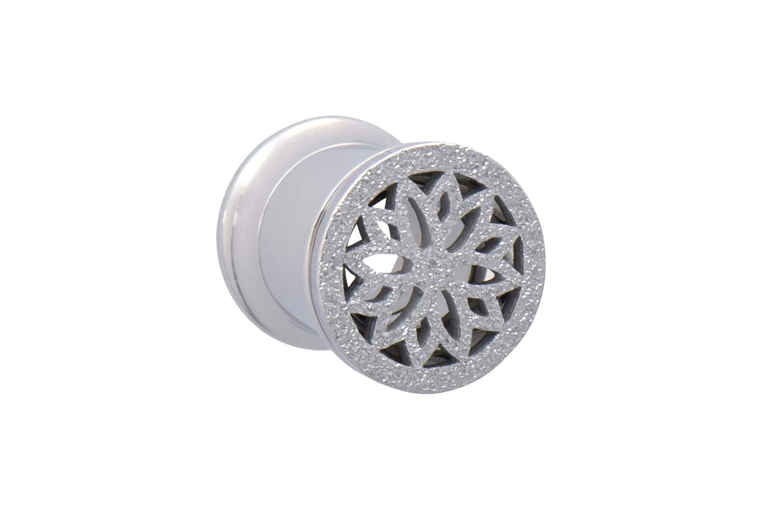 Chirurgenstahl Double Flared Tunnel MANDALA + DIAMANTOPTIK ++SALE++