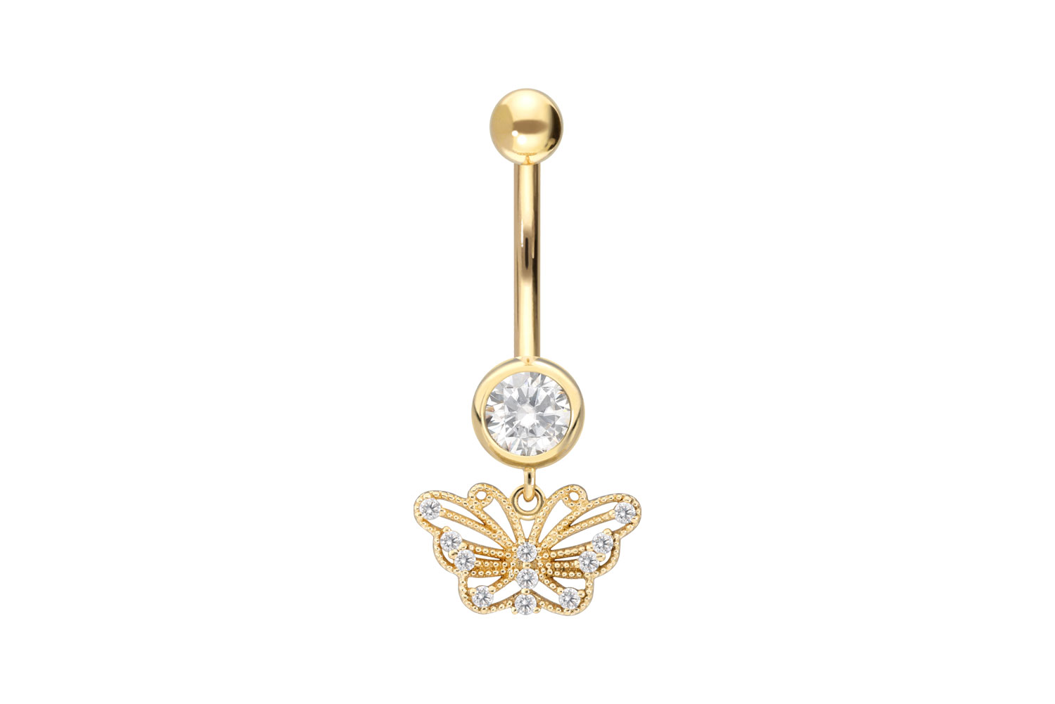 18 carat gold bananabell MOISSANITES + BUTTERFLY
