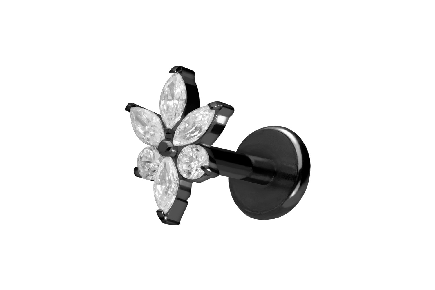Titan Labret mit Push Fit KRISTALLBLUME