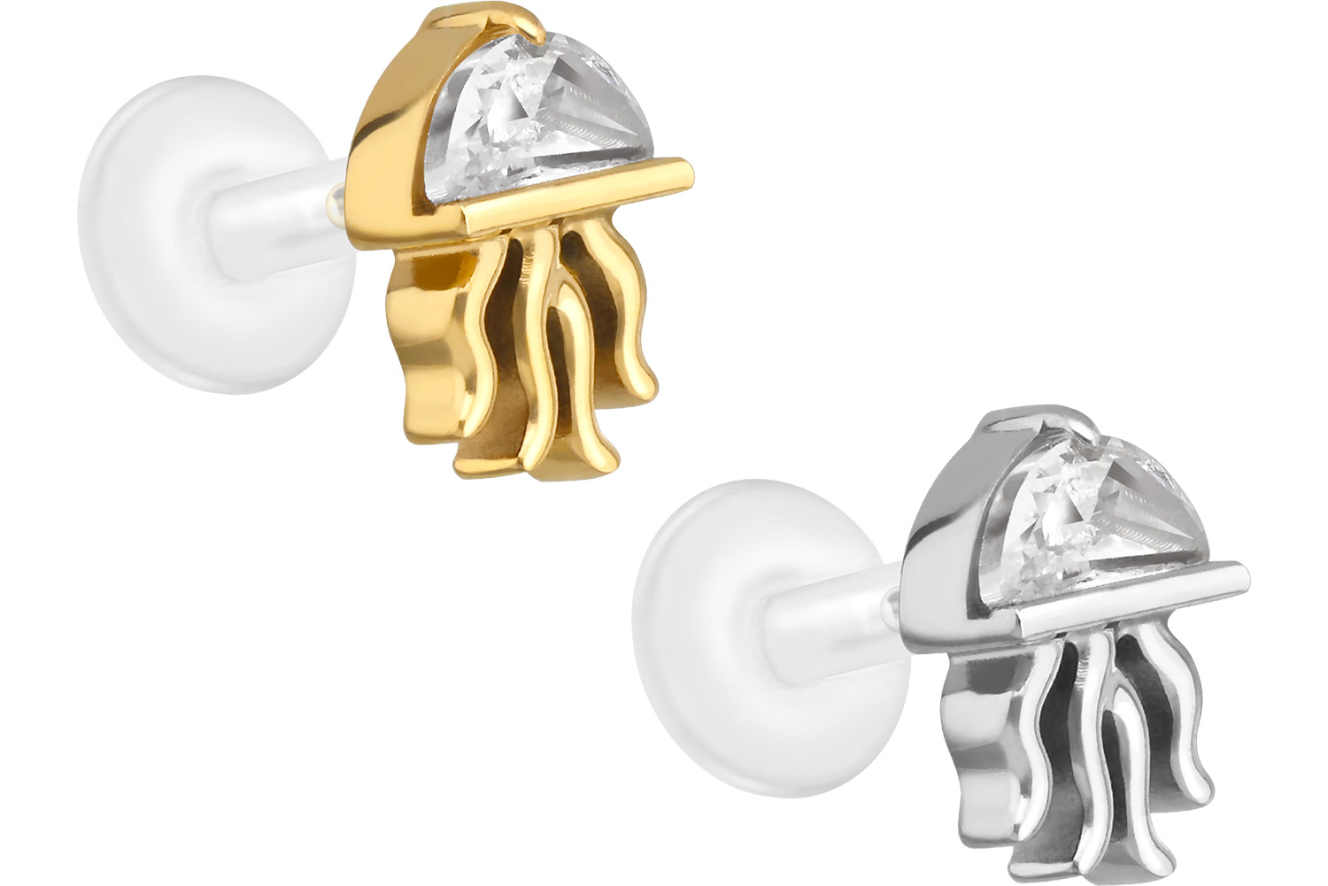 PTFE labret with internal thread + titanium attachment JELLYFISH