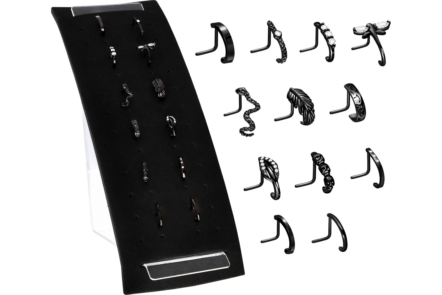 SET Chirurgenstahl Nasenstecker DIVERSE DESIGNS im Display