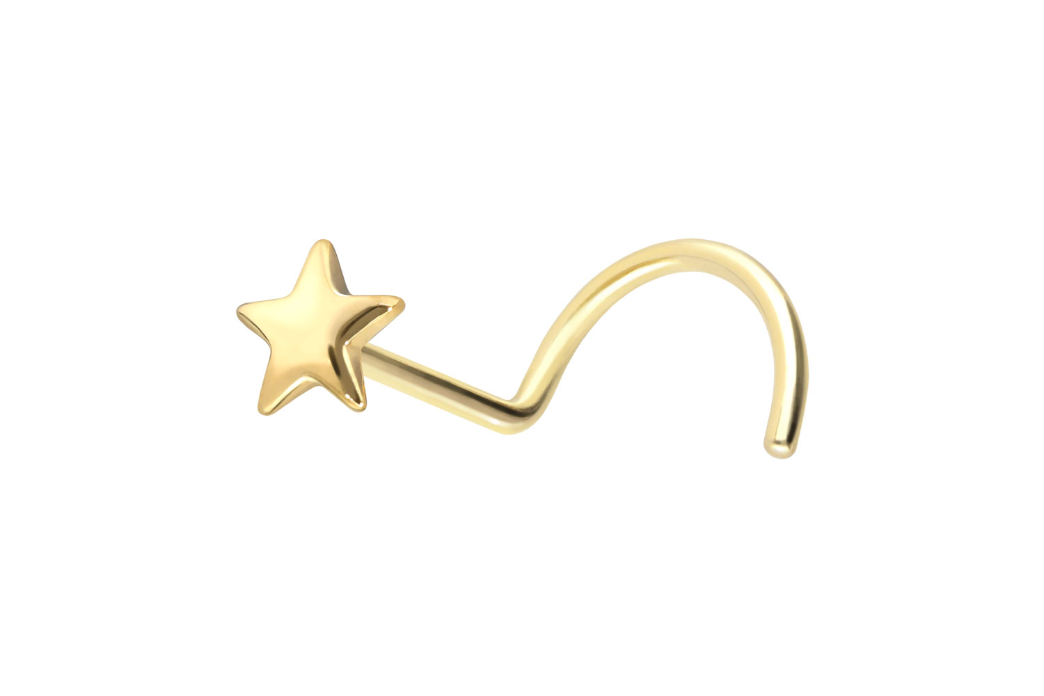 14/18 Karat Gold Nasenstecker Spirale STERN