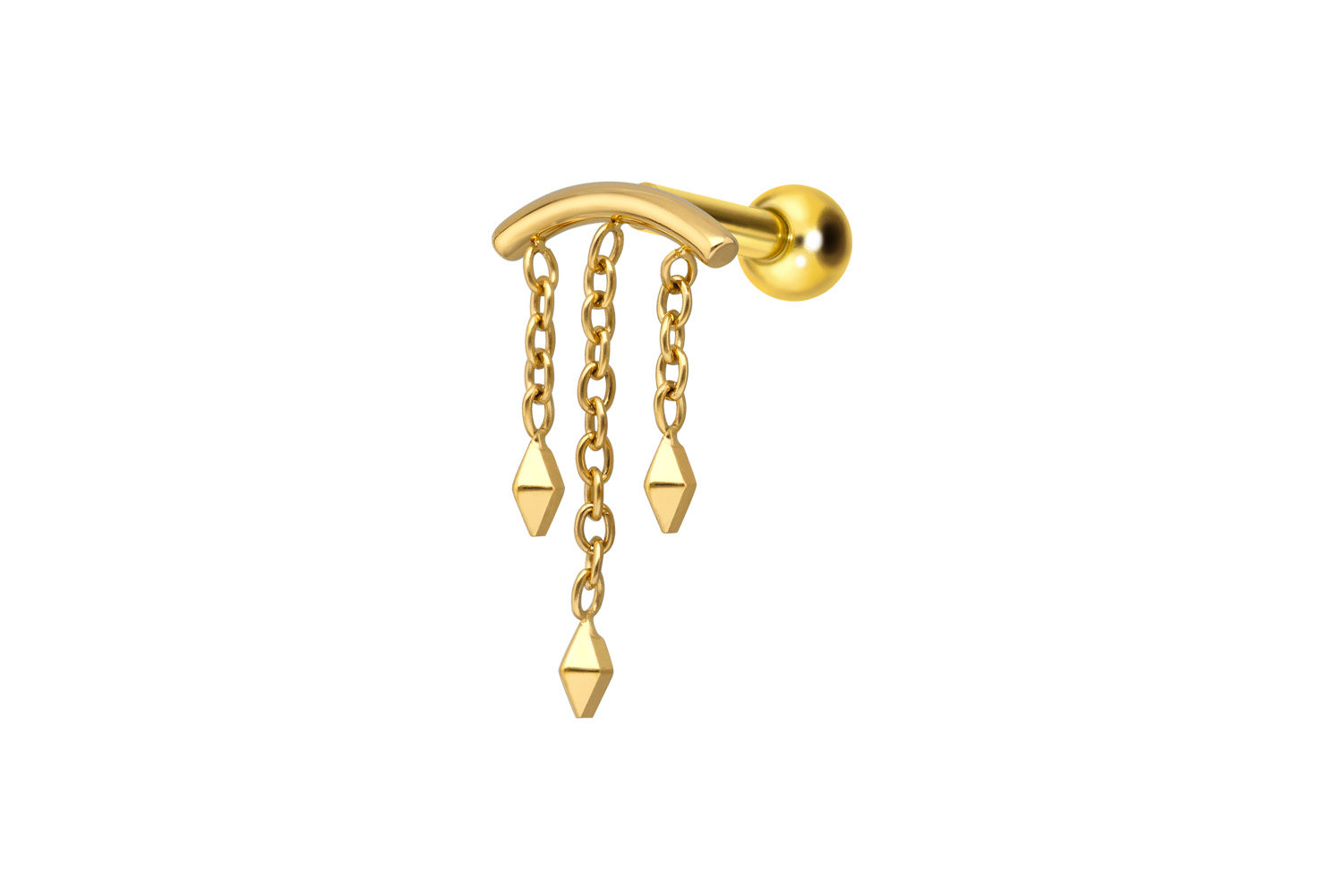 Titanium ear piercing with internal thread WIND CHIME