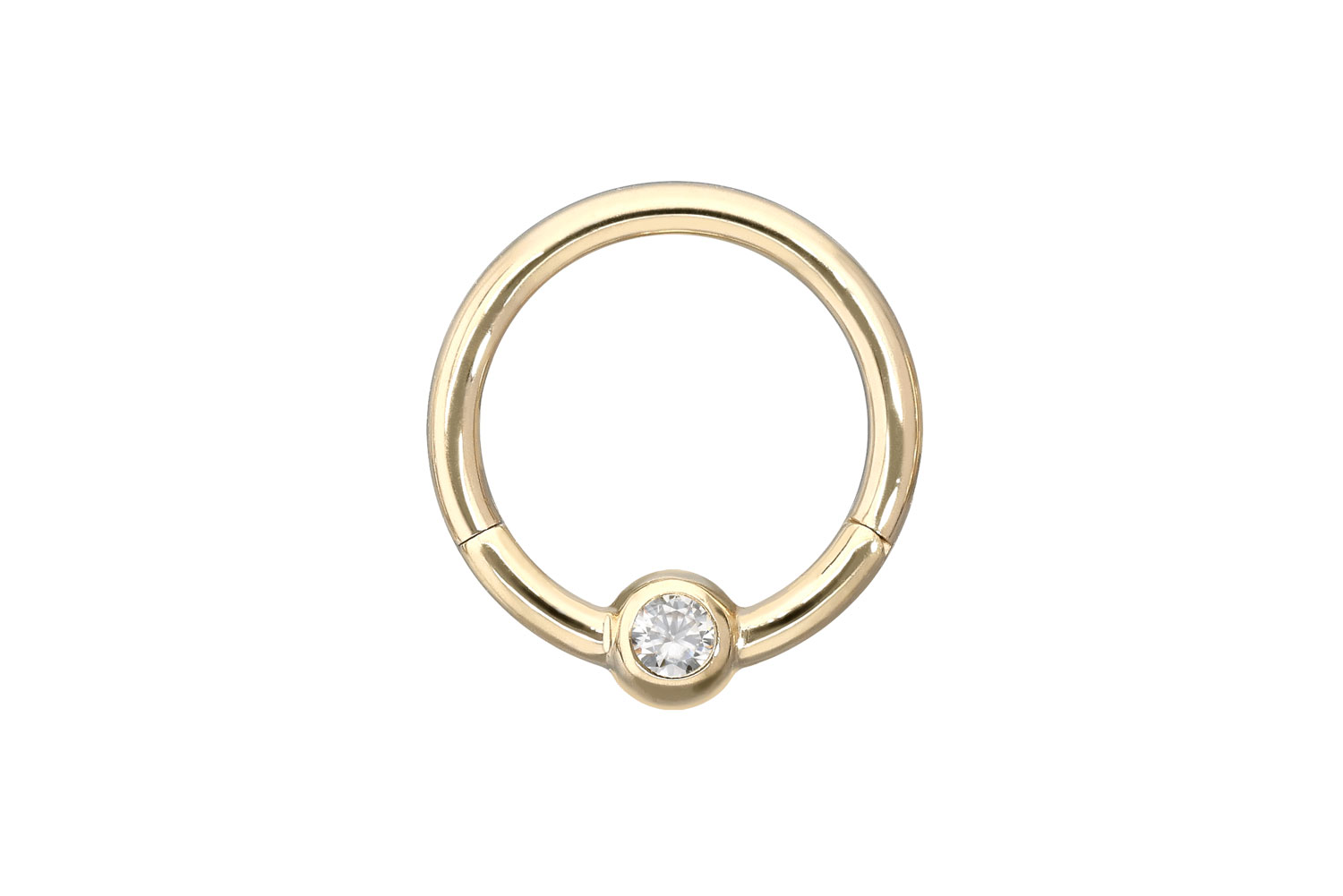 18 carat gold segment ring clicker MOISSANITE