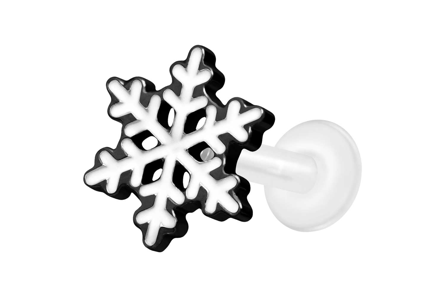 PTFE labret with internal thread + titanium attachment SNOWFLAKE