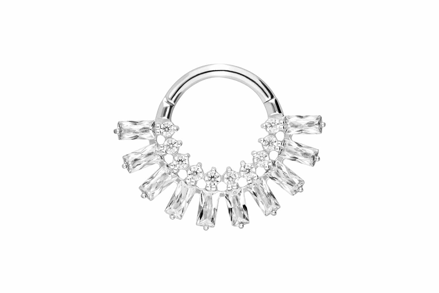 Chirurgenstahl Segmentring Clicker KRISTALLSONNENSTRAHLEN