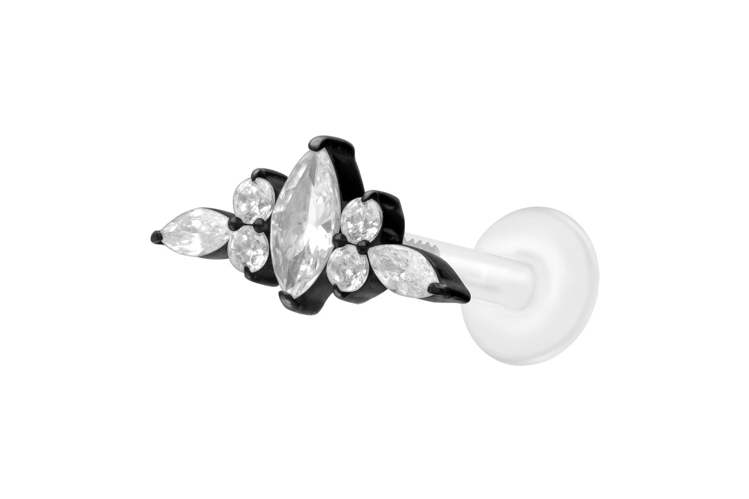 PTFE Labret mit Innengewinde + Titan-Aufsatz DESIGN