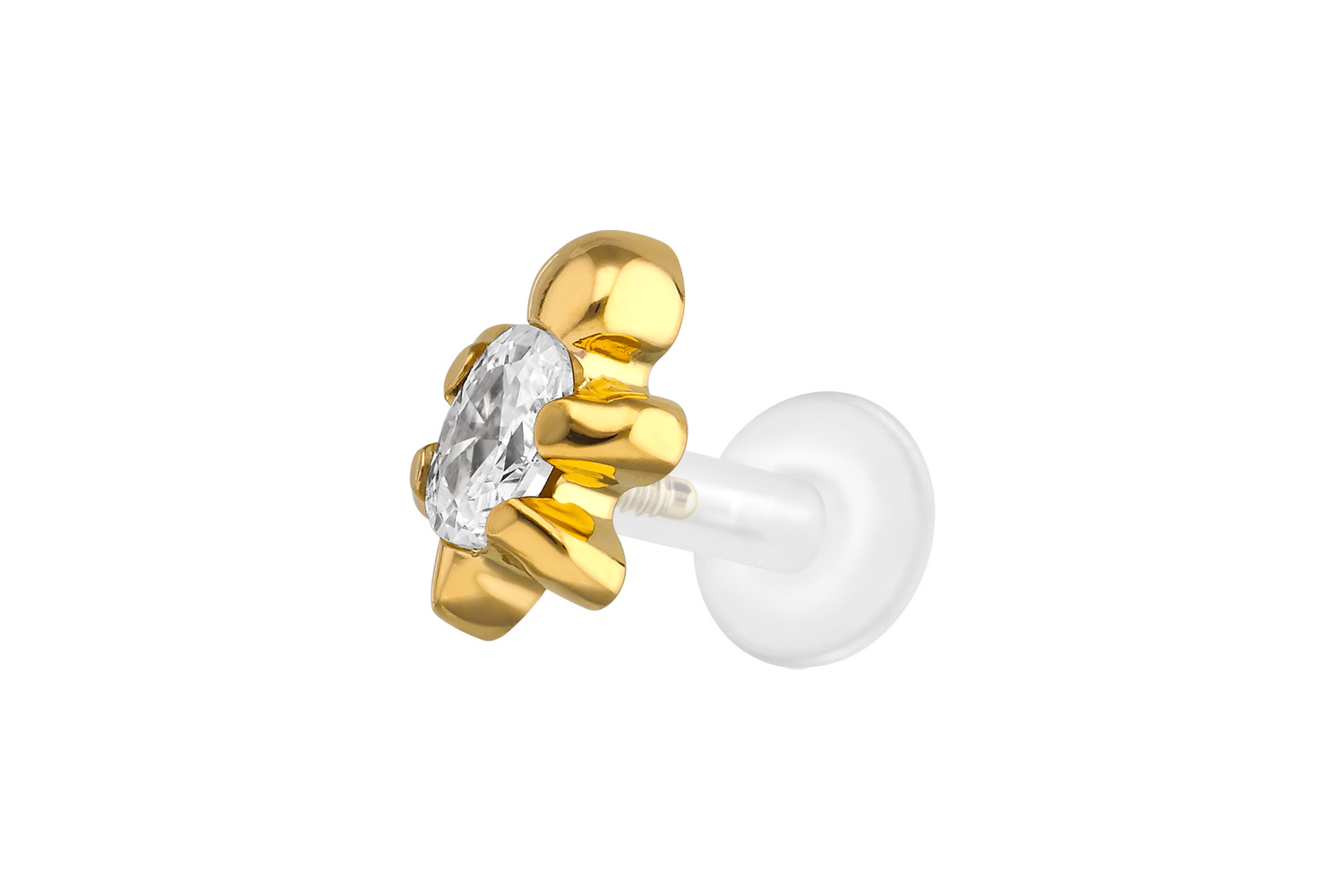 PTFE labret with internal thread + titanium attachment TURTLE
