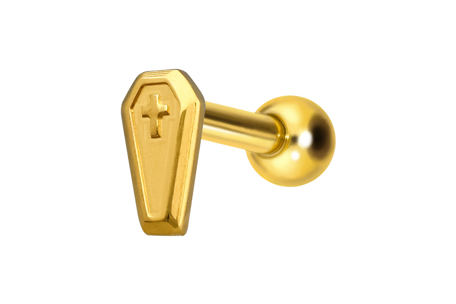 Titanium ear piercing with internal thread COFFIN