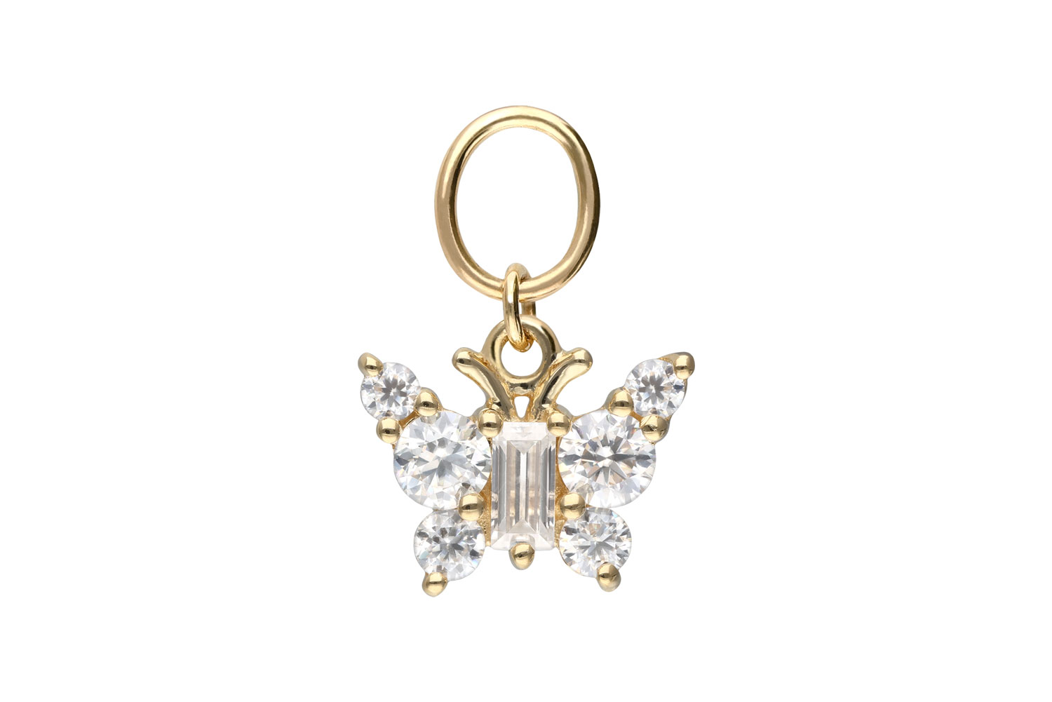 18 carat gold pendant for clickers MOISSANITE BUTTERFLY