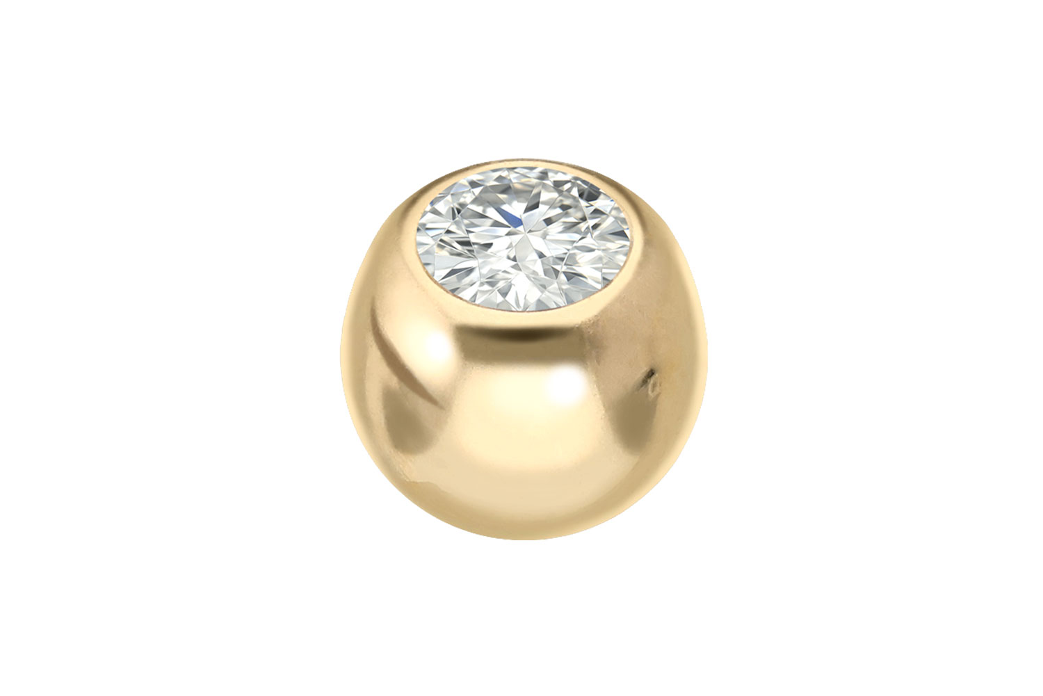 18 Karat Gold Schraubkugel DIAMANT