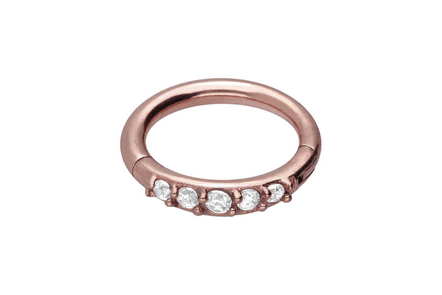 Chirurgenstahl Segmentring Clicker 5 EINGEFASSTE KRISTALLE