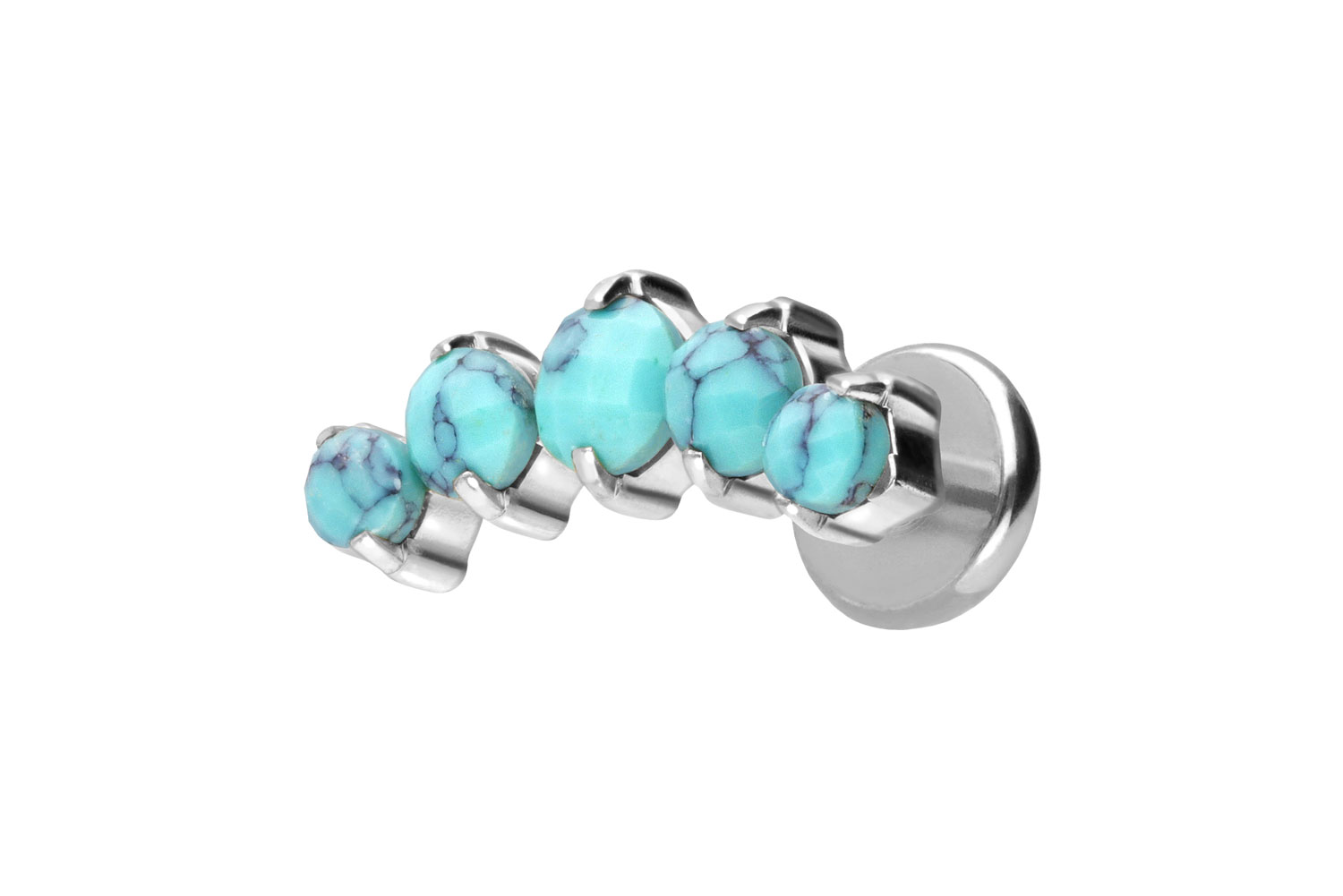 Titanium labret with push fit 5 SYNTHETIC TURQUOISE