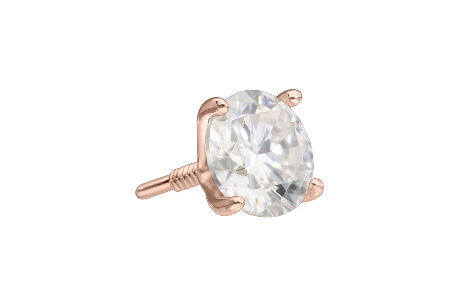 14 Karat Gold Schraubaufsatz mit Außengewinde MOISSANIT