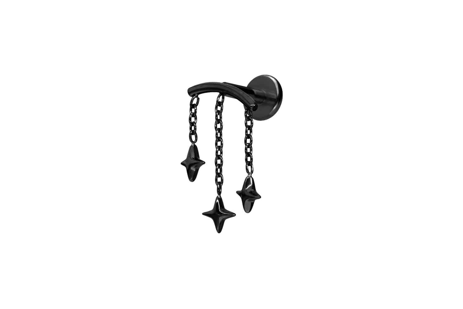 Titan Labret mit Innengewinde BOGEN + 3 STERNE