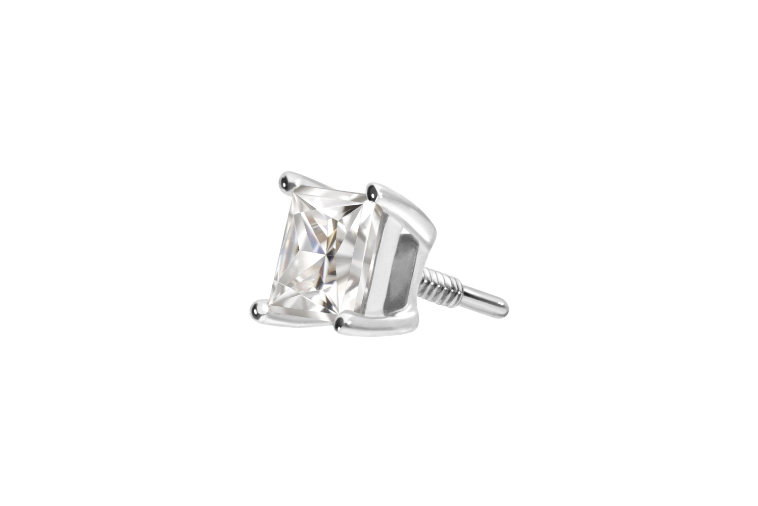 14 carat gold screw-in attachment with external thread MOISSANITE SQUARE